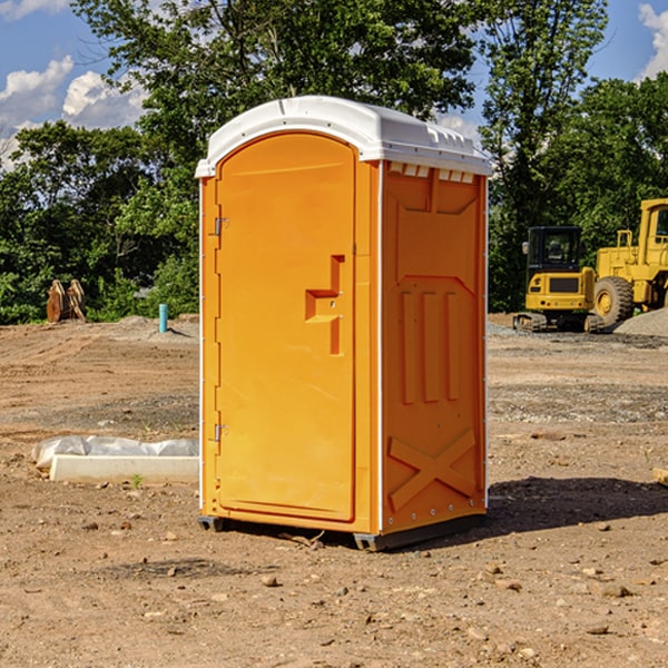 how often are the portable restrooms cleaned and serviced during a rental period in Brocket